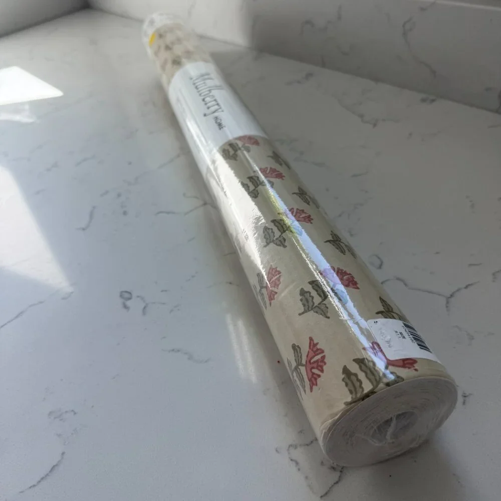 Mulberry Home Mulberry Sprig Wallpaper Roll – 70cm x 10m – Beige - NEW/Sealed